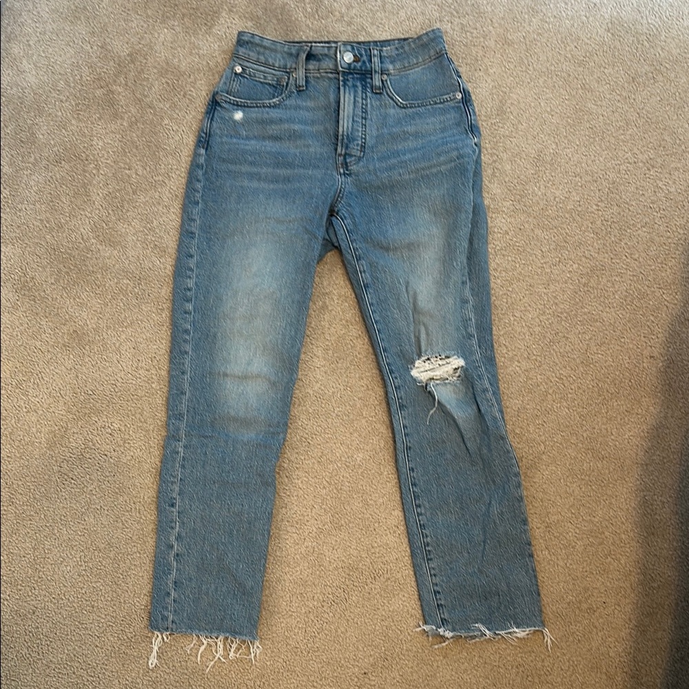 Madewell The Perfect Curvy Vintage Distressed Blue Jean